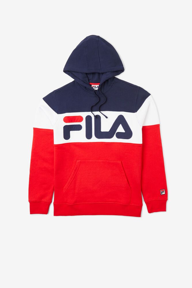 Fila Hoodie Mens Navy/Red/White Flamino - Ireland 60389-EZVM